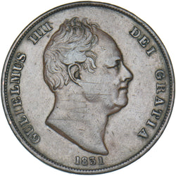 1831 Penny - William IV British Copper Coin - Nice