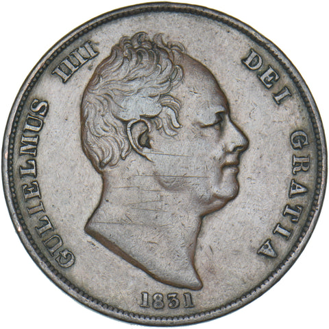 1831 Penny - William IV British Copper Coin - Nice