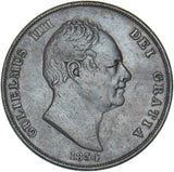 1834 Penny - William IV British Copper Coin - Nice