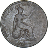 1844 Penny (DFF Flaw) - Victoria British Copper Coin