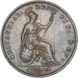 1854 Penny (OT) - Victoria British Copper Coin - Very Nice