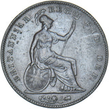 1855 Penny (PT) - Victoria British Copper Coin - Nice