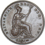 1858 Penny (8 Over 7) - Victoria British Copper Coin - Very Nice