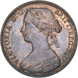 1860 Penny (F10) - Victoria British Bronze Coin - Very Nice