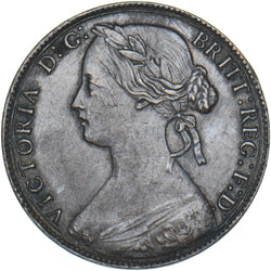 1860 Penny (F15) - Victoria British Bronze Coin - Very Nice