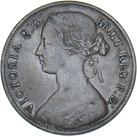 1861 Penny (F33) - Victoria British Bronze Coin - Nice