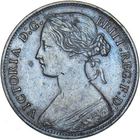 1861 Penny (F33) - Victoria British Bronze Coin - Nice