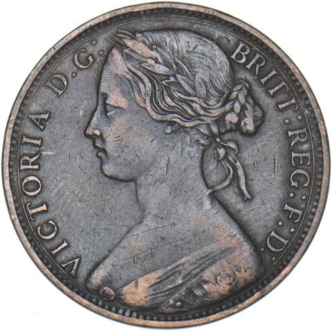 1862 Penny - Victoria British Bronze Coin - Nice