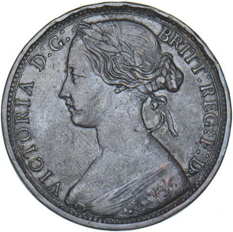 1862 Penny - Victoria British Bronze Coin - Nice