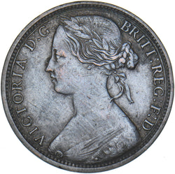 1863 Penny - Victoria British Bronze Coin - Nice