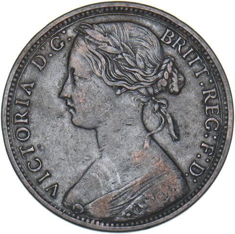 1863 Penny - Victoria British Bronze Coin - Nice