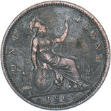 1865 Penny - Victoria British Bronze Coin