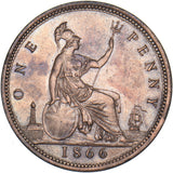 1866 Penny - Victoria British Bronze Coin - Nice