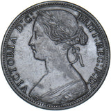 1866 Penny - Victoria British Bronze Coin - Very Nice