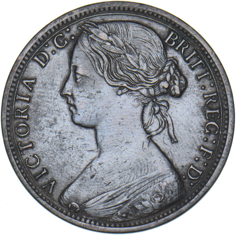 1867 Penny - Victoria British Bronze Coin - Nice