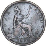 1870 Penny - Victoria British Bronze Coin