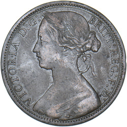 1872 Penny - Victoria British Bronze Coin - Nice