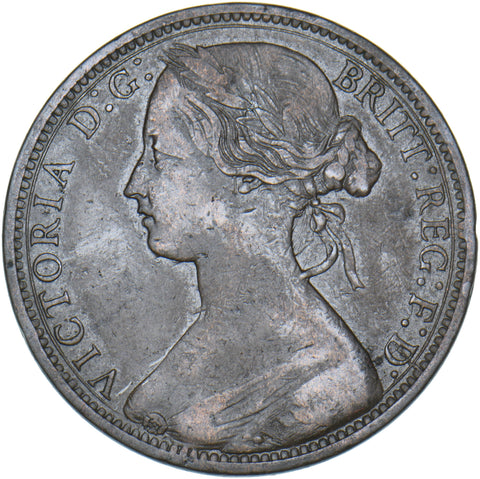 1872 Penny - Victoria British Bronze Coin - Nice