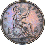 1873 Penny - Victoria British Bronze Coin - Nice
