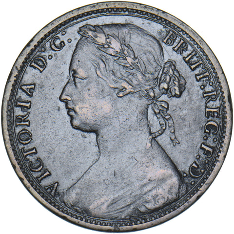 1874 H Penny (F73) - Victoria British Bronze Coin