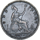 1874 H Penny (F73) - Victoria British Bronze Coin