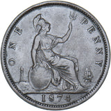 1874 H Penny (F66) - Victoria British Bronze Coin - Nice