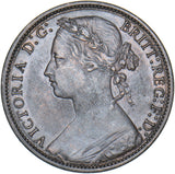 1875 Penny (F80) - Victoria British Bronze Coin - Very Nice