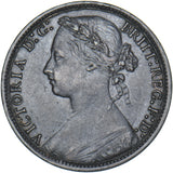 1877 Penny (F91) - Victoria British Bronze Coin - Very Nice