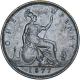 1877 Penny (F91) - Victoria British Bronze Coin