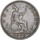 1879 Penny (F97) - Victoria British Bronze Coin - Nice