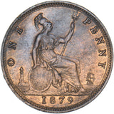 1879 Penny (F97) - Victoria British Bronze Coin - Very Nice