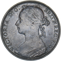 1882 H Penny (F115) - Victoria British Bronze Coin - Nice
