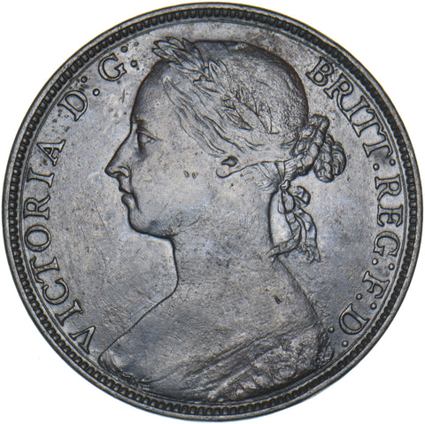 1882 H Penny (F115) - Victoria British Bronze Coin - Nice