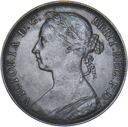 1882 H Penny (F115) - Victoria British Bronze Coin - Very Nice