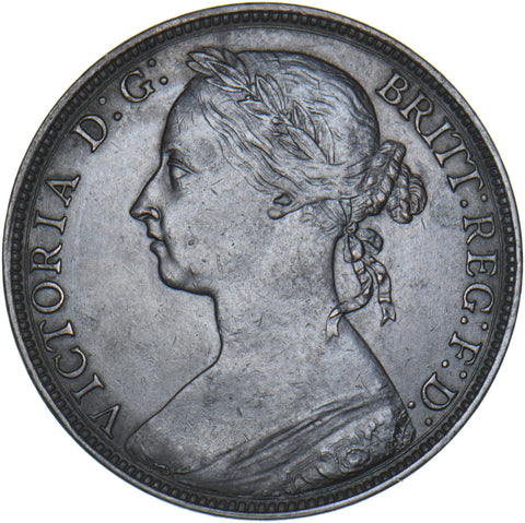 1882 H Penny (F115) - Victoria British Bronze Coin - Very Nice
