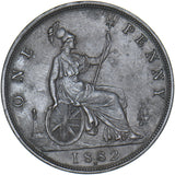 1882 H Penny (F115) - Victoria British Bronze Coin - Very Nice
