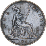 1885 Penny - Victoria British Bronze Coin - Nice