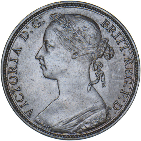 1888 Penny - Victoria British Bronze Coin - Very Nice