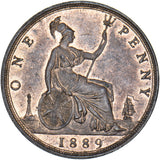 1889 Penny (F128) - Victoria British Bronze Coin - Superb