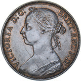 1890 Penny - Victoria British Bronze Coin - Very Nice