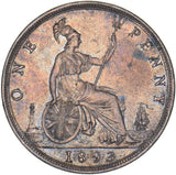1893 Penny - Victoria British Bronze Coin - Very Nice