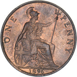 1896 Penny - Victoria British Bronze Coin - Superb