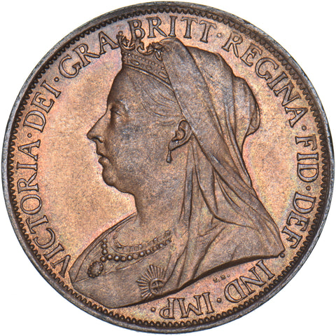 1897 Penny - Victoria British Bronze Coin - Superb