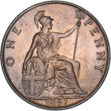 1897 Penny - Victoria British Bronze Coin - Superb