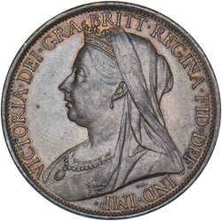 1897 Penny - Victoria British Bronze Coin - Very Nice