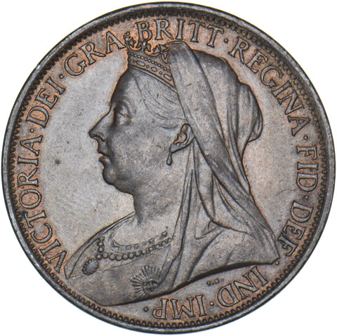 1897 Penny - Victoria British Bronze Coin - Very Nice