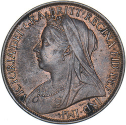 1897 Penny - Victoria British Bronze Coin - Very Nice