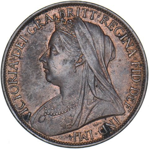 1897 Penny - Victoria British Bronze Coin - Very Nice