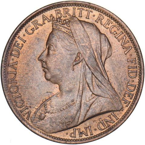 1899 Penny - Victoria British Bronze Coin - Very Nice
