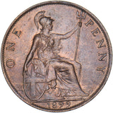 1899 Penny - Victoria British Bronze Coin - Very Nice
